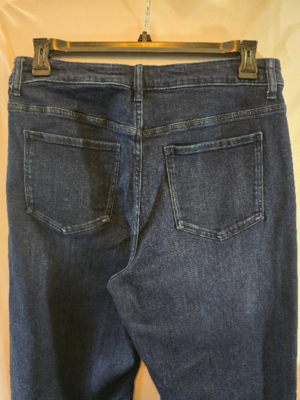 Cotton blend wide leg jeans Quince high rise medium wash front back pockets W32 - Picture 6 of 8